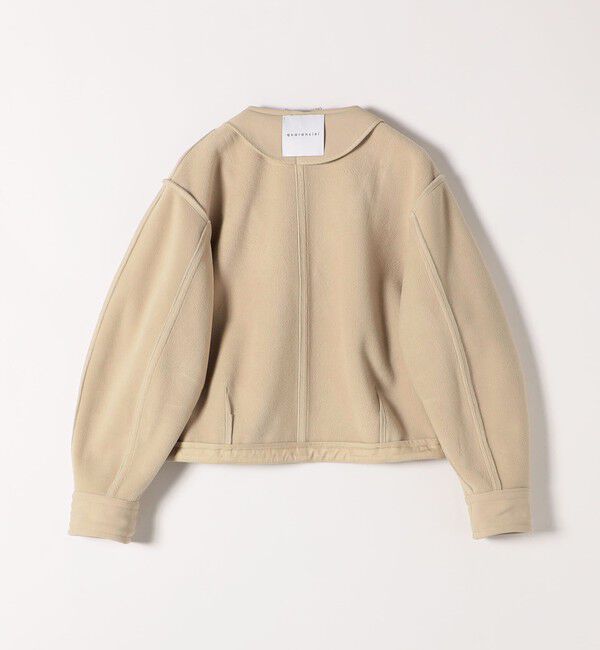 quaranciel「quaranciel:〈洗濯機可能〉ダンボール 裏起毛 ノーカラー コクーン ショート ブルゾン」|ブルゾン・スタジャン|