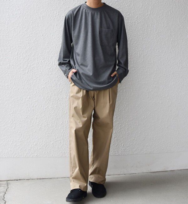 SHIPS any「SHIPS any: 360&deg; THE CIRCLE STRETCH ジャガード ジャージー ポケット Tシャツ(ロンT/セットアップ対応)◇」|Tシャツ・カットソー|