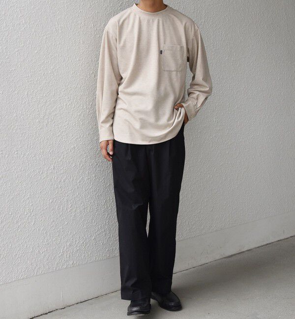 SHIPS any「SHIPS any: 360&deg; THE CIRCLE STRETCH ジャガード ジャージー ポケット Tシャツ(ロンT/セットアップ対応)◇」|Tシャツ・カットソー|