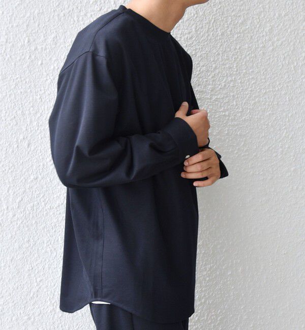 SHIPS any「SHIPS any: 360&deg; THE CIRCLE STRETCH ジャガード ジャージー ポケット Tシャツ(ロンT/セットアップ対応)◇」|Tシャツ・カットソー|