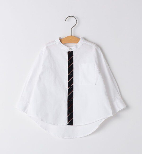SHIPS KIDS「SHIPS KIDS:90cm /バンドカラー シャツ」|シャツ・ブラウス|アイボリー