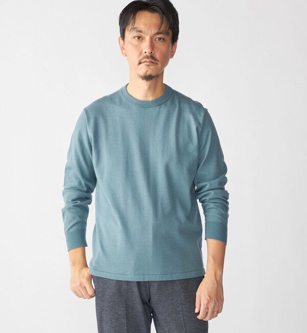 SHIPS「SHIPS:〈洗濯機可能〉コットン ウール TEXBRID(R) クルーネック プルオーバー ニット」|ニット・セーター|ライム