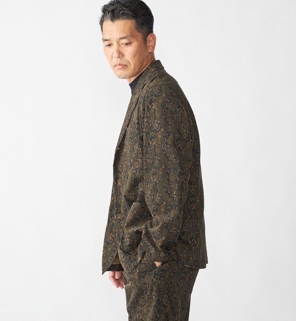 SHIPS「Southwick:〈セットアップ対応〉 Gate Label プリント コーデュロイ ジャケット」|テーラードジャケット|