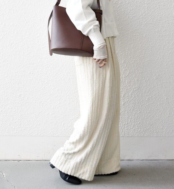 SHIPS any「SHIPS any:〈洗濯機可能〉ウェーブ ジャカード タック ワイド パンツ」|その他|