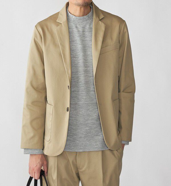 SHIPS「【WEB限定】SHIPS:〈洗濯機可能〉サテンストレッチ セットアップ」|スーツ|ベージュ