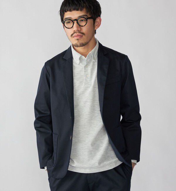 SHIPS「【WEB限定】SHIPS:〈洗濯機可能〉サテンストレッチ セットアップ」|スーツ|ネイビー