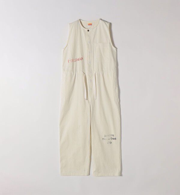 SHIPS any「《予約》【SHIPS any別注】PAYDAY:〈洗濯機可能〉ステンシル ロゴ プリント オーバーオール」|オールインワン|