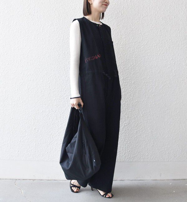 SHIPS any「《予約》【SHIPS any別注】PAYDAY:〈洗濯機可能〉ステンシル ロゴ プリント オーバーオール」|オールインワン|