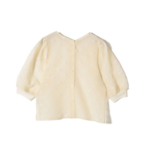 SHIPS Colors 「《予約》SHIPS Colors:〈手洗い可能〉シアー フロッキー ドット 5分袖 ブラウス◆」|シャツ・ブラウス|