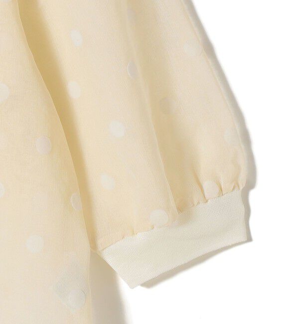 SHIPS Colors 「《予約》SHIPS Colors:〈手洗い可能〉シアー フロッキー ドット 5分袖 ブラウス◆」|シャツ・ブラウス|