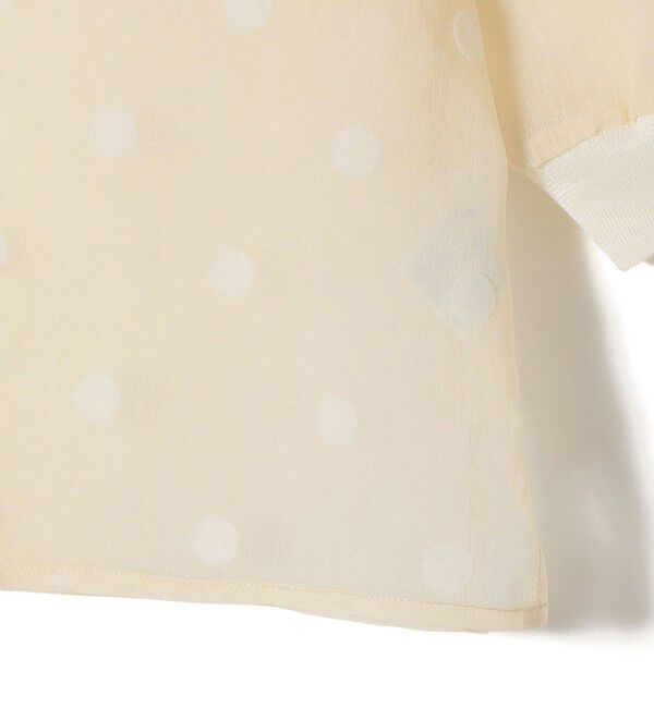 SHIPS Colors 「《予約》SHIPS Colors:〈手洗い可能〉シアー フロッキー ドット 5分袖 ブラウス◆」|シャツ・ブラウス|