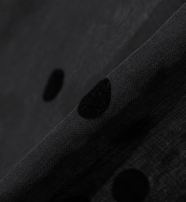 SHIPS Colors 「《予約》SHIPS Colors:〈手洗い可能〉シアー フロッキー ドット 5分袖 ブラウス◆」|シャツ・ブラウス|