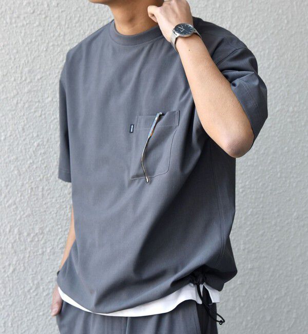 SHIPS any「SHIPS any:〈吸水速乾〉Rapidry クルーネック スピンドル ポケット Tシャツ(セットアップ対応)◆」|Tシャツ・カットソー|