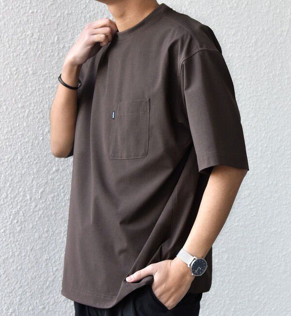 SHIPS any「SHIPS any:〈吸水速乾〉Rapidry クルーネック スピンドル ポケット Tシャツ(セットアップ対応)◆」|Tシャツ・カットソー|