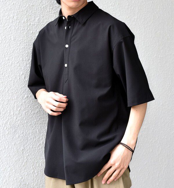 SHIPS any「SHIPS any:〈吸水速乾〉Rapidry ボタンダウン レギュラーカラー 半袖 シャツ(セットアップ対応)◆」|シャツ・ブラウス|ブラック