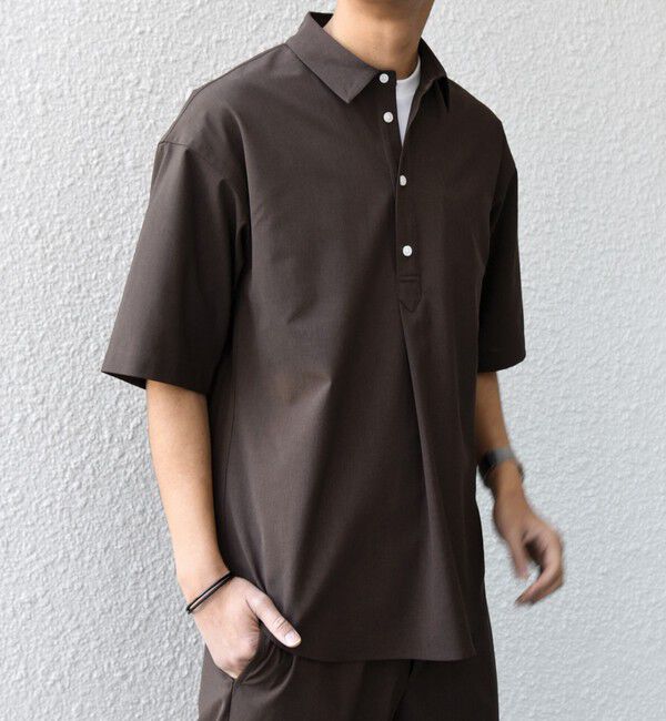 SHIPS any「SHIPS any:〈吸水速乾〉Rapidry ボタンダウン レギュラーカラー 半袖 シャツ(セットアップ対応)◆」|シャツ・ブラウス|ブラウン