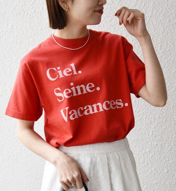 SHIPS any「《予約》TRICOMER:〈洗濯機可能〉フレンチ ロゴ プリント TEE」|Tシャツ・カットソー|