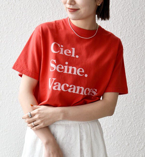 SHIPS any「《予約》TRICOMER:〈洗濯機可能〉フレンチ ロゴ プリント TEE」|Tシャツ・カットソー|