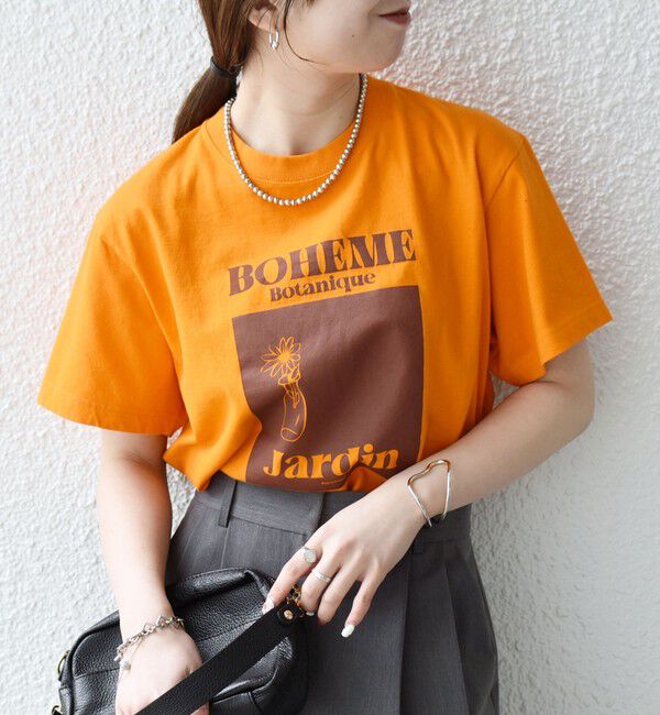 SHIPS any「《予約》TRICOMER:〈洗濯機可能〉フレンチ ロゴ プリント TEE」|Tシャツ・カットソー|