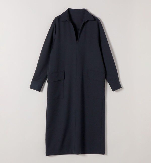 quaranciel「《予約》quaranciel:〈洗濯機可能〉Vネック スキッパー ロング シャツ ワンピース」|ワンピース|