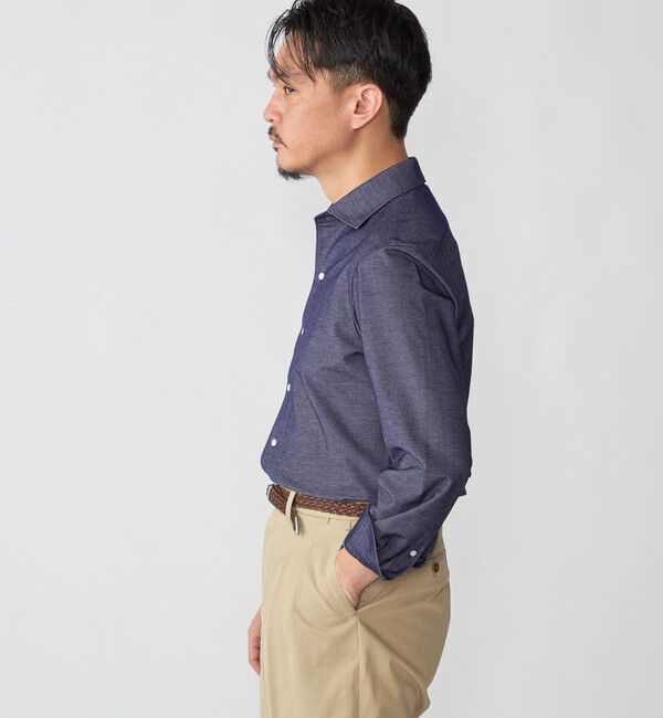 SHIPS「SHIPS: ジャージー デニム ライク ワンピースカラー シャツ」|シャツ・ブラウス|