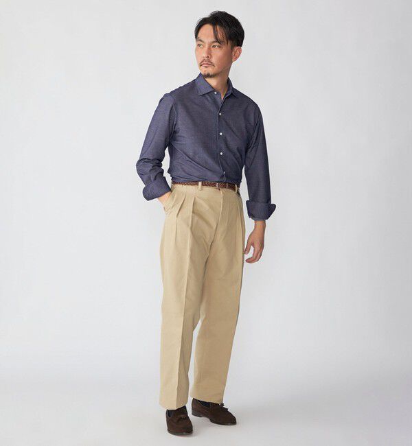 SHIPS「SHIPS: ジャージー デニム ライク ワンピースカラー シャツ」|シャツ・ブラウス|