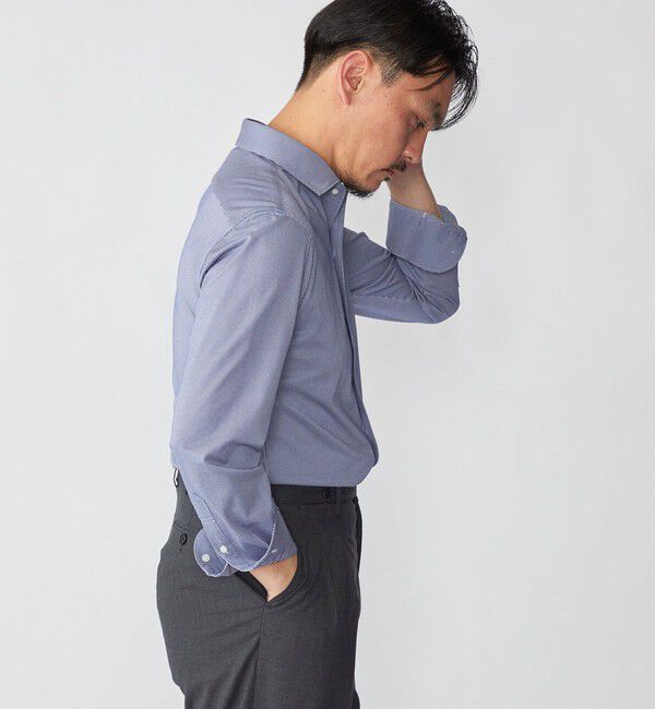 SHIPS「SHIPS: ジャージー ハウンドトゥース ワンピースカラー シャツ」|シャツ・ブラウス|