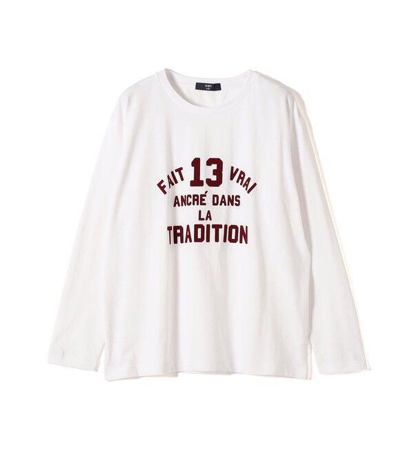 SHIPS Colors 「SHIPS Colors:〈洗濯機可能〉26SS フロッキー ロゴ TEE（ロンT）」|Tシャツ・カットソー|レッド