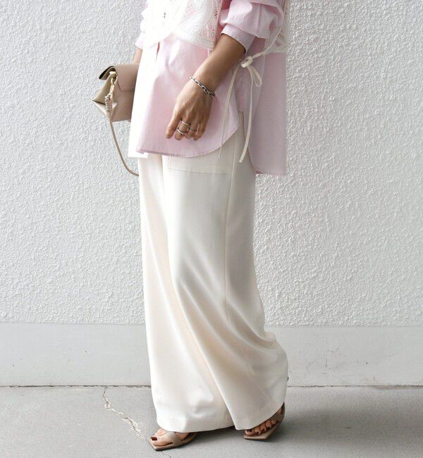 SHIPS for women「〈手洗い可能〉梳毛調ポケット デザイン ストレッチ ドロスト パンツ」|その他|