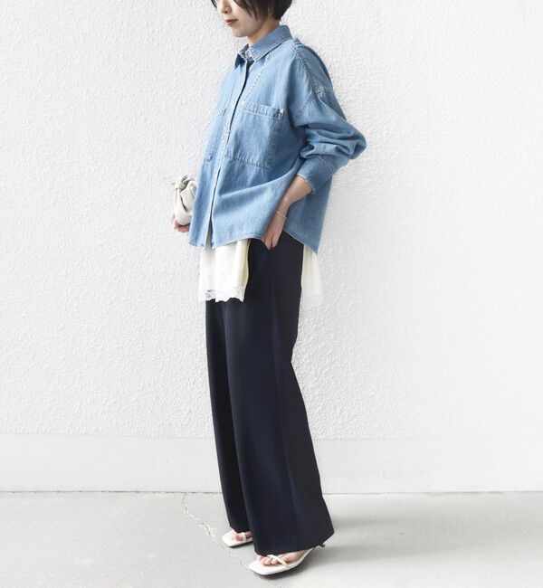 SHIPS for women「〈手洗い可能〉梳毛調ポケット デザイン ストレッチ ドロスト パンツ」|その他|