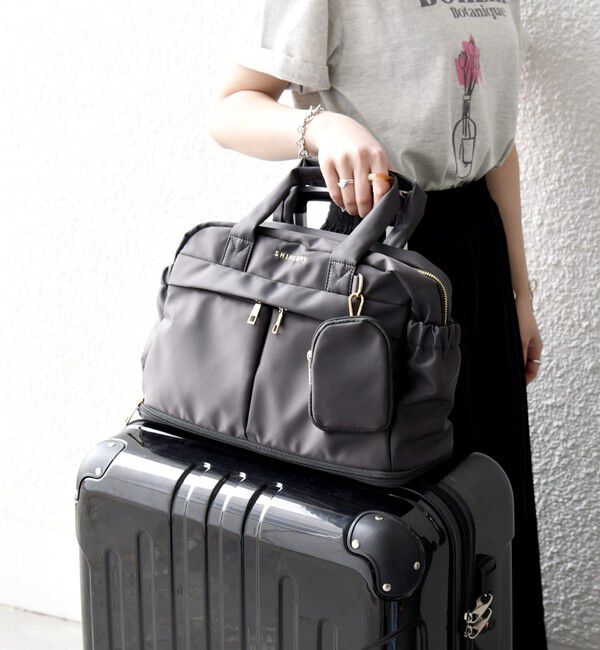 SHIPS any「《予約》SHIPS any: 10ポケット 2WAY アジャスタブル ボストン バッグ」|ボストンバッグ|チャコールグレー