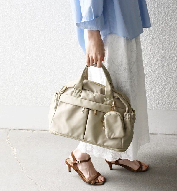 SHIPS any「《予約》SHIPS any: 10ポケット 2WAY アジャスタブル ボストン バッグ」|ボストンバッグ|ベージュ