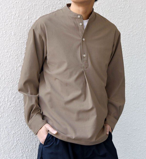 SHIPS any「SHIPS any:〈吸水速乾〉Rapidry バンドスキッパー スピンドル プルオーバー シャツ(セットアップ対応)◆」|シャツ・ブラウス|ベージュ