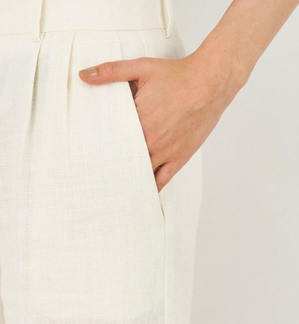 DES PRES「ウェットリネン 2タックパンツ」|スラックス|