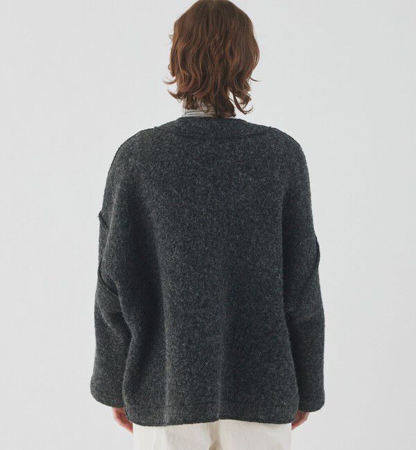 GALERIE VIE「シープジャージー クルーネックジャケット」|ノーカラージャケット|