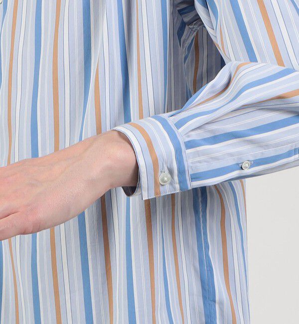 TOMORROWLAND MENS「スタンドカラープルオーバータックシャツ」|シャツ・ブラウス|