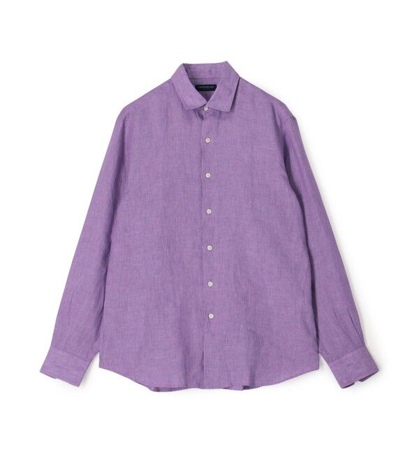 TOMORROWLAND MENS「リネン セミワイドカラーシャツ ALBINI」|シャツ・ブラウス|75 パープル