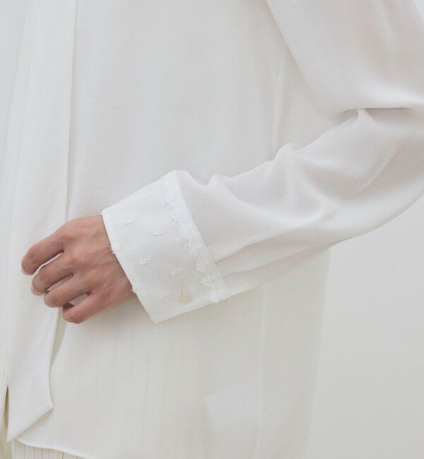 DES PRES「シアーレースコラージュ ボウタイナローブラウス」|シャツ・ブラウス|