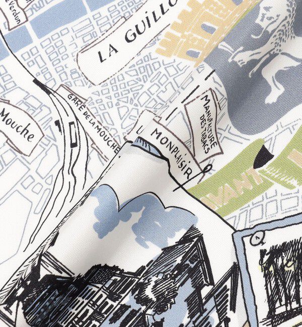 TOMORROWLAND GOODS「Atelier TOMORROWLAND CITY MAP シルクスカーフ」|バンダナ・スカーフ|