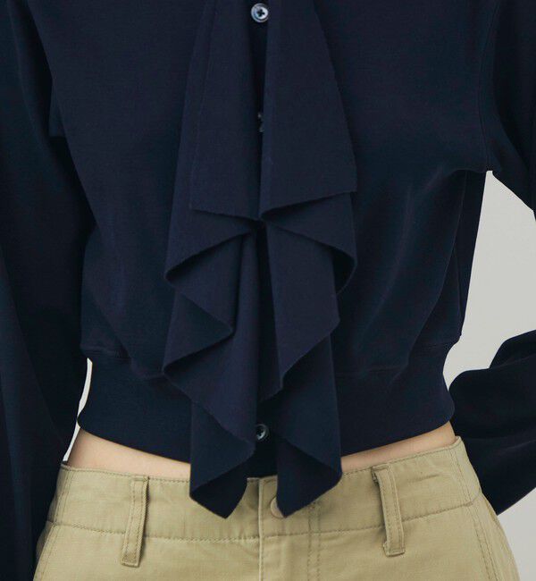 TOMORROWLAND GOODS「HAVERSACK コットンスムース フリルカーディガン」|カーディガン|