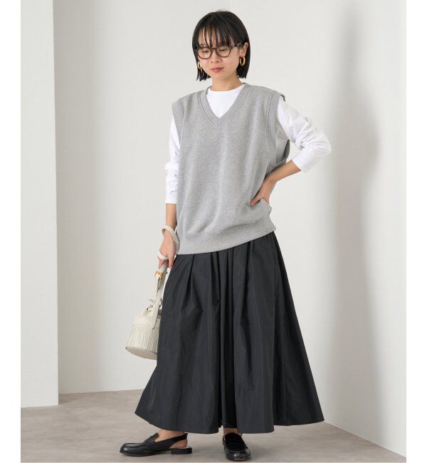 IENA「LOOPWHEELER for LOWERCASE 別注 ライトツリウラケ Vネックベスト」|ベスト・ジレ|