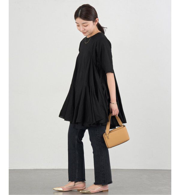 IENA「《追加》AAYUSHI/アユーシ ボリュームフレアハーフスリーブワンピース」|ワンピース|