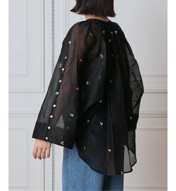 IENA LA BOUCLE「IENA LA BOUCLE フラワー刺繍ボレロブラウス」|シャツ・ブラウス|
