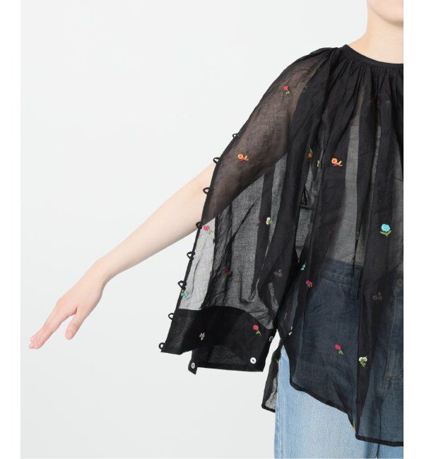 IENA LA BOUCLE「IENA LA BOUCLE フラワー刺繍ボレロブラウス」|シャツ・ブラウス|