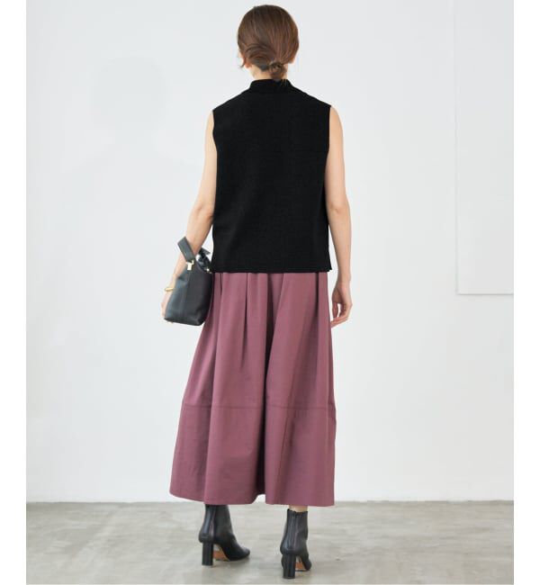 IENA「ハイツイストウールシルク 襟付きノースリーブ」|ニット・セーター|