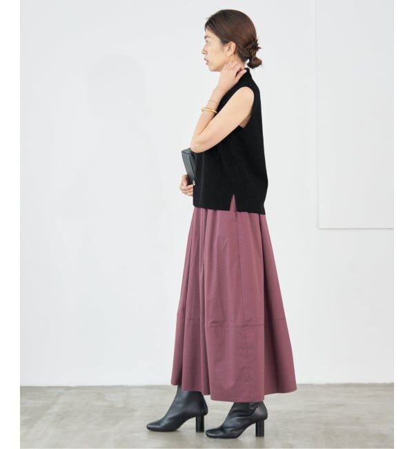 IENA「ハイツイストウールシルク 襟付きノースリーブ」|ニット・セーター|