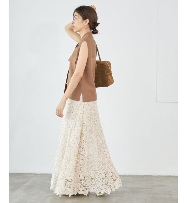 IENA「ハイツイストウールシルク 襟付きノースリーブ」|ニット・セーター|