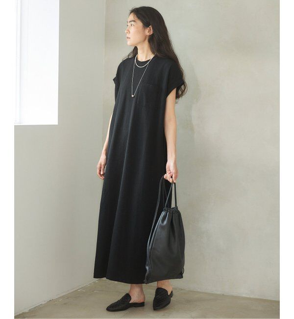 IENA「BLACK ポケットTドレス」|ワンピース|