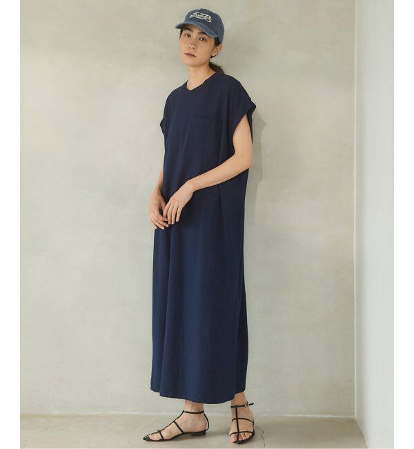 IENA「BLACK ポケットTドレス」|ワンピース|ネイビー