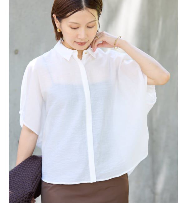 IENA「《追加》リネン混 襟付きブラウス」|シャツ・ブラウス|